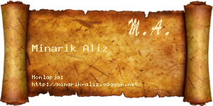 Minarik Aliz névjegykártya
