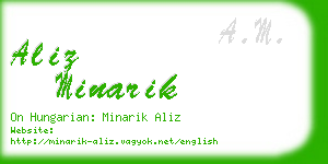 aliz minarik business card